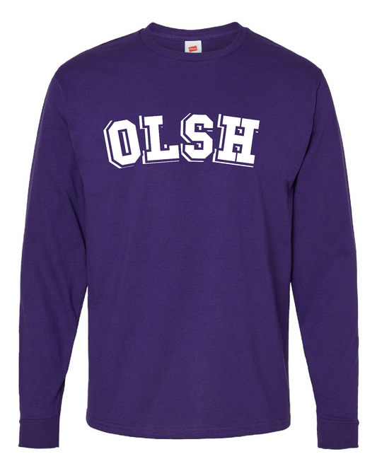 OLSH PUFF PAINT ARCHED DESIGN HEAVY COTTON TEE LONGSLEEVE