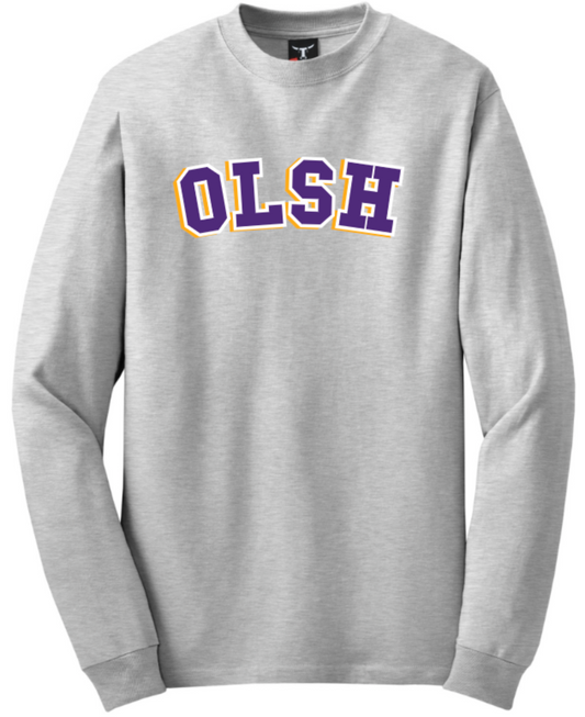 OLSH 3-COLOR ARCHED DESIGN HEAVY COTTON BEEFY TEE LONGSLEEVE