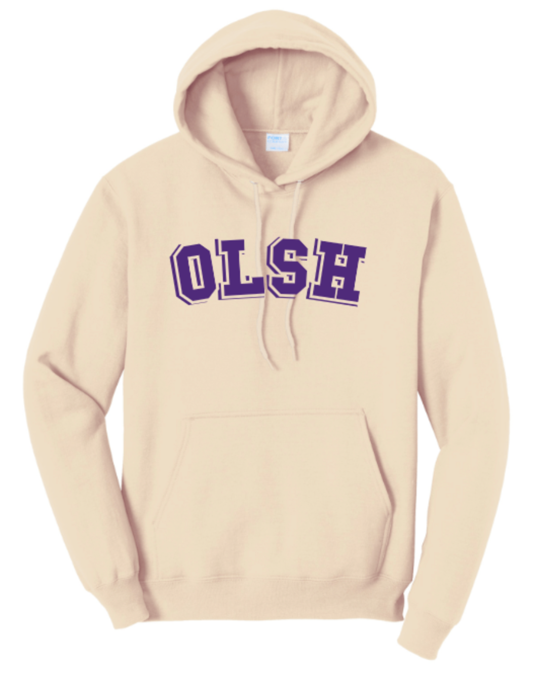 OLSH ADULT HOODED SWEATSHIRT WITH PUFF PAINT - CREME