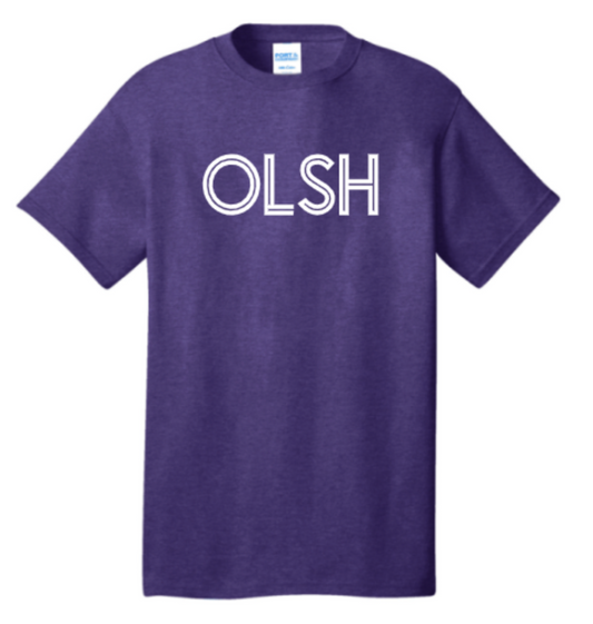 OLSH DOUBLE-LINE DESIGN PURPLE YOUTH & ADULT SHORT SLEEVE T-SHIRT