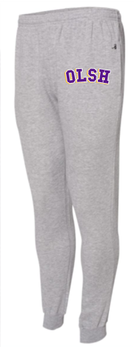 OLSH BADGER BRAND ADULT FLEECE JOGGERS - GREY