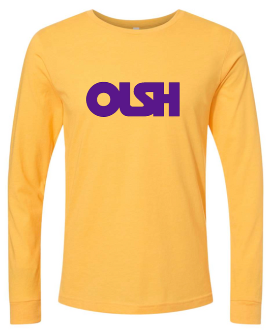 OLSH YOUTH & ADULT HEATHER YELLOW GOLD RINGSPUN LONGSLEEVE