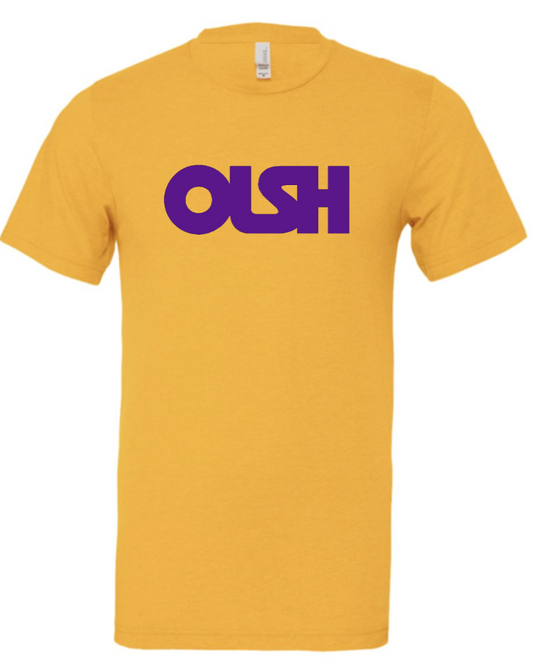 OLSH YOUTH & ADULT HEATHER YELLOW GOLD RINGSPUN SHORTSLEEVE TEE