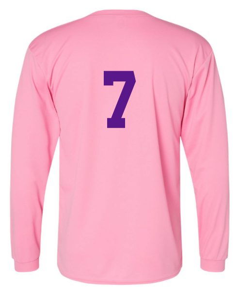 OLSH GIRLS SOCCER PINK-OUT GAME WARM-UP LONGSLEEVE WITH CUSTOM NUMBER